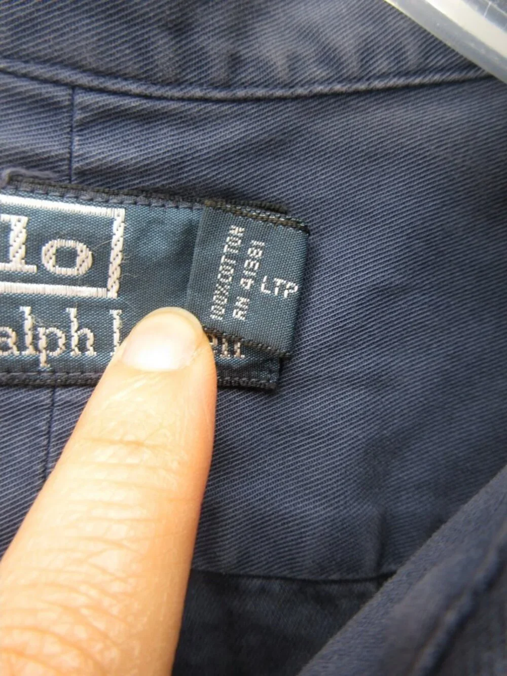 VGT Polo Ralph Lauren Shirt 2XB Big Navy Button Up Workwear Utility Y2K